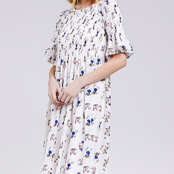 FLORAL SMOCK DETAIL DRESS - Picture 3 of 3